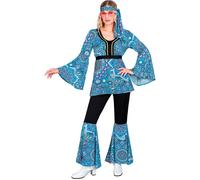 Widmann The 60s Fashion - Blue Mandala (Shirt, Pants, Headband) (M) Turquoise /