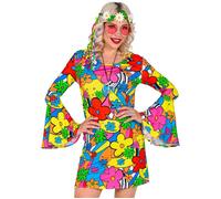 Widmann 48764 - Adult Costume Groovy Style, Flower Power, Hippie, 70s, Theme Party, Carnival, Multicoloured, XL