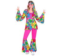 Widmann The 60s Fashion - Flower Power (Shirt, Pants, Headband) (L) Different Co