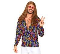 Mens Flower Power Shirt Costume Double Extra Large UK 48/50" for 60s 70s Hippy Fancy Dress