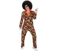 W WIDMANN MILANO Party Fashion - Costume 60s suit, jacket and trousers, hippie, reggae, flower power, disco fever, hit move