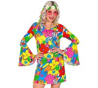 Widmann - The 70s groovy style costume, flower dress, flower power, hippie, 70s, theme party, carnival
