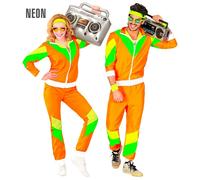WIDMANN 10173 - Adult Costume 80s Tracksuit, Orange/Green/Yellow, L