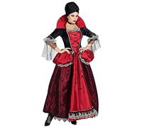 WIDMANN - Vampire Costume Dress with Underskirt and Crinoline Collar Bloodsucker Halloween Carnival Theme Party