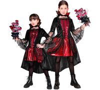 Widmann Vampiress (Dress, Choker) (140 cm / 8-10 Years) Black