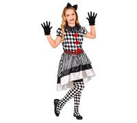Widmann Vintage Clown (Dress With Ruff, Bow Headband, Gloves) (140 cm / 8-10 Yea
