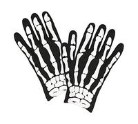 Widmann 34275 Skeleton Gloves for Children, Black and White, Bone, Accessory, Costume, Fancy Dress, Theme Party, Carnival, Halloween, Unisex Kids, Cartoon, Multicoloured, Standard Size