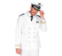 Widmann 08574 Costume Jacket Captain, Solid, White, XL