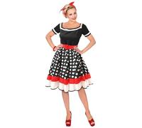Widmann 10131253 Adult 50s Fashion Costume, Black, White, Red, M