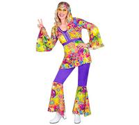Widmann W MILANO Party Fashion - Costume 60s Hippie Style, Reggae, Flower Power, Disco Fever, Schlagermove