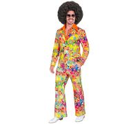 Widmann W MILANO Party Fashion - Costume 60s suit, jacket and trousers, hippie, reggae, flower power, disco fever, hit move
