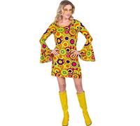 Widmann W Milano Party Fashion Costume 70s Dress, Hippie, Reggae, Flower Power, Disco Fever, Fancy Dress Costumes