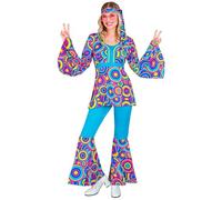 Widmann W Milano Party Fashion Costume 70s Groovy Style, Reggae, Hippie, Flower Power, Disco Fever, Fancy Dress Costumes