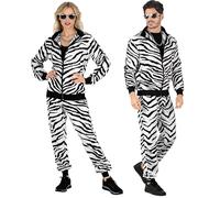 Widmann 78982 Costume Tracksuit, Animal Print Zebra, multicoloured, M