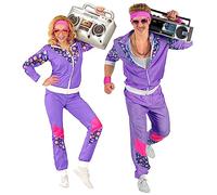 Widmann W MILANO Party Fashion - Costume Tracksuit, Purple, 80s Outfit, Jogging Suit, Bad Taste Outfit, Fancy Dress Costumes