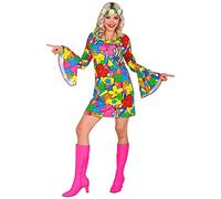 Widmann 48762 48762-Adult Costume Groovy Style, Dress, Flower Power, Hippie, 70s, Theme Party, Carnival, Multicoloured, M