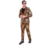 Widmann 33943 Kostüm Anzug mit Leoparden Muster Costume Party Fashion Suit Pattern, Brown-Leopard, L