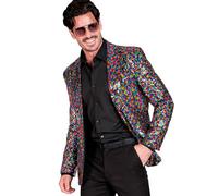 Widmann W MILANO Party Fashion - Party Fashion Men's Sequin Disco Fever Suit Jacket Strike Move
