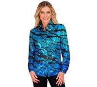 Widmann W MILANO Party Fashion - Party Fashion Sequin Blouse for Women, Disco Fever, Schlagermove, Women's Shirt, Animal Print, Festival, Fancy Dress Costumes