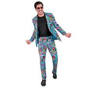 Widmann 39660 Costume party fashion suit 80s, Multicoloured, XXL