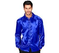 Widmann 22022 Hemd Satin Shirt, Solid, Blue, M