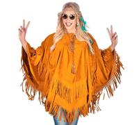 Widmann 11013171 Suede Look Poncho, Brown, Standard Size