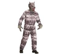 Adult Halloween Werewolf Costume Scary Wolf Fancy Dress Outfit