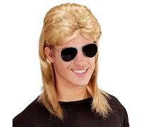 Widmann 80s Wig with Matching Glasses - Blonde Dry Mullet Wig for Retro Costumes and 80s Themed-Parties