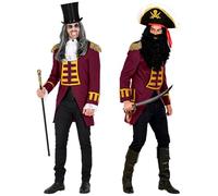 Widmann - Wine red parade tailcoat, guard uniform, pirate, steampunk, circus director, costume, carnival, theme party