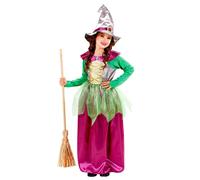 Widmann Witch Green/Purple - (Dress, Hat) (140 cm / 8-10 Years) Different Colors