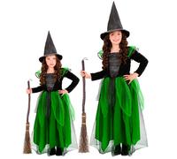 Widmann Witch Green/Purple - (Dress, Hat) (158 cm / 11-13 Years) Different Color