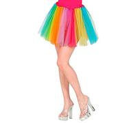 Widmann 10341 Tutu Rainbow for Adults, Tulle Skirt, Dancers, Theme Party, Carnival, Multicoloured, Standard Size