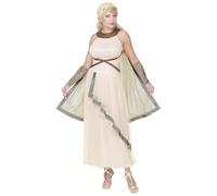 Widmann Greek/Roman Goddess (Dress With Cape, Arm Warmers, Headpiece) (XS) Beige