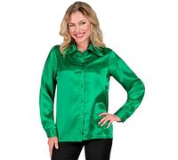 Widmann Satin Green 70s Disco Shirt (L) Green