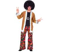 WIDMANN 02203 Adult Mens Hippie Costume. Include Coat and multicoloured trousers. 60s 70s Hippy/Woodstock, Fancy Dress, Outfit