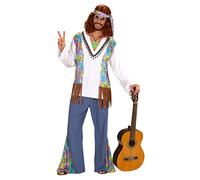 Widmann Woodstock Hippie Man (Shirt Withvest, Pants, Headband) (XL) Different Co