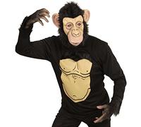 Widmann XL Mens CHIMPANZEE jersey with plush hair, mask Accessory for Ape Monkey Animal Fancy Dress Extra Large 46" chest Adults