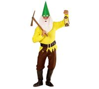 Widmann 01343 - Adult Costume Dwarf, jacket, pants, belt with bag, shoe cover, hat with ears, eyebrows and beard