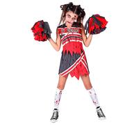 Girls Zombie Cheerleader Costume Halloween Fancy Dress Child Outfit