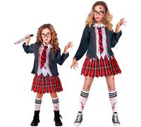 Widmann Zombie School Girl (Jacket With Shirt, Skirt, Tie, Socks) (128 cm / 5-7