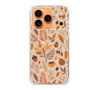 WidofvSpky Autumn Fall Leaves Phone Case for iPhone 17 Pro, Pumpkin Acorn and Leaf Pattern Phone Cover, Trendy Soft TPU Bumper Cover Case