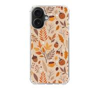 WidofvSpky Autumn Fall Leaves Phone Case for iPhone 17, Pumpkin Acorn and Leaf Pattern Phone Cover, Trendy Soft TPU Bumper Cover Case