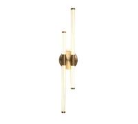Widppsopt Linear Acrylic Wall Light, Metal Long Strip Wall Lamp, Long Tube Bedside Wall Lights, Modern 18W LED Wall Sconces, Simple Indoor Wall Lamps for Bathroom, Corridor 3000K(Gold)