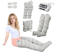 Widppsopt Professional Leg Compression Boots with Pressotherapy and Lymphatic Drainage - 6-Chamber Air Massager for Calf, Feet, Swelling, Varicose Veins