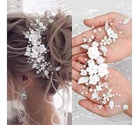 WiDream Silver Crystal Headband, Flower Leaf Headpiece, Wedding Hair Accessories for Bride, Hair Accessories for Women and Girls