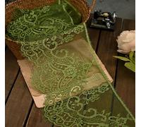 Width 20cm Colourful Eyelash Lace Embroidery Lace Accessories Dress Hem Sleeve Decorative Splicing Fabric 1pc(Grass Green)