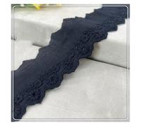 Width 5.5cm Cotton Colorful Rose Embroidery Cotton Lace Accessories DIY Clothing Lace Material 15 Yards (Black)