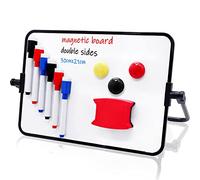 Wieat 21 x 30 cm Magnetic White Board with Stand for Kids, Dry Erase Magnetic Double-Sided Wipe Whiteboard,Mini A4 Magnetic Desktop Board, Writing Board for Children School Home Office Remote Learning