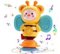 Wieat Music Baby Toys for Sensory Play, Bee Story Machine with Suction Cup, Interactive Educational Toys with Lights and Songs, Early Learning Toys Suitable for Toddlers Boys and Girls High Chair