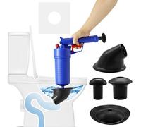 Wieat Plunger Toilet Unblocker, High Pressure Air Pump Drain Unblocker, Toilet Plunger with Powerful 4 Sucker, Cleaning Tool for Kitchen, Shower, Bathtub